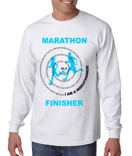 Marathon Finisher on Mens LS shirt